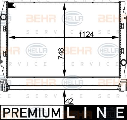 HELLA 8MK 376 721-745 - Радиатор, охлаждение двигателя autospares.lv