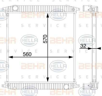 HELLA 8MK 376 721-724 - Радиатор, охлаждение двигателя autospares.lv