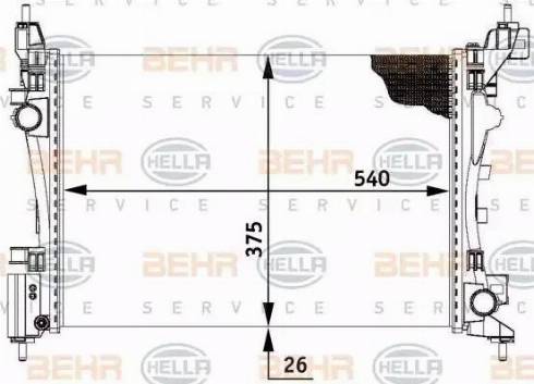 HELLA 8MK 376 728-784 - Радиатор, охлаждение двигателя autospares.lv