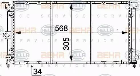 HELLA 8MK 376 722-631 - Радиатор, охлаждение двигателя autospares.lv