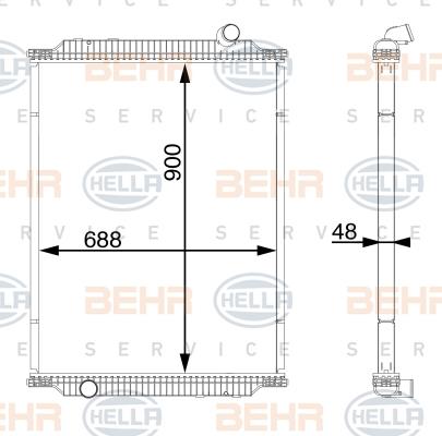 HELLA 8MK 376 722-064 - Радиатор, охлаждение двигателя autospares.lv