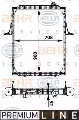 HELLA 8MK 376 722-061 - Радиатор, охлаждение двигателя autospares.lv