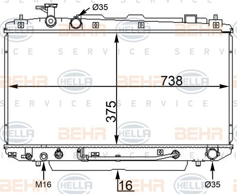 HELLA 8MK 376 775-724 - Радиатор, охлаждение двигателя autospares.lv