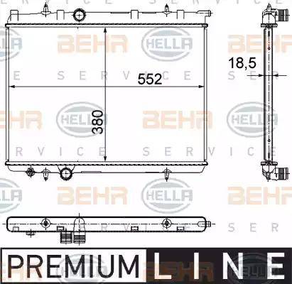 HELLA 8MK 376 771-501 - Радиатор, охлаждение двигателя autospares.lv