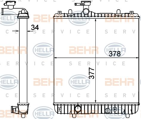 HELLA 8MK 376 771-165 - Радиатор, охлаждение двигателя autospares.lv