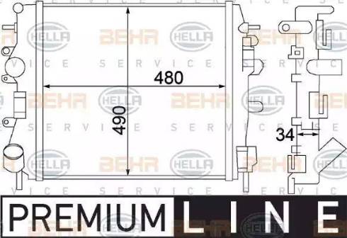 HELLA 8MK 376 772-001 - Радиатор, охлаждение двигателя autospares.lv