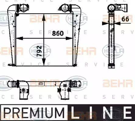 HELLA 8ML 376 724-401 - Интеркулер, теплообменник турбины autospares.lv