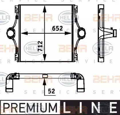 HELLA 8ML 376 724-101 - Интеркулер, теплообменник турбины autospares.lv