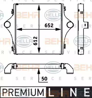 HELLA 8ML 376 724-201 - Интеркулер, теплообменник турбины autospares.lv