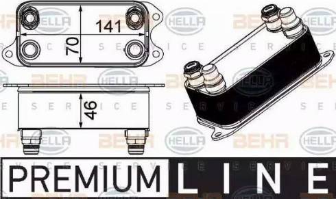 HELLA 8MO 376 924-061 - Масляный радиатор, автоматическая коробка передач autospares.lv