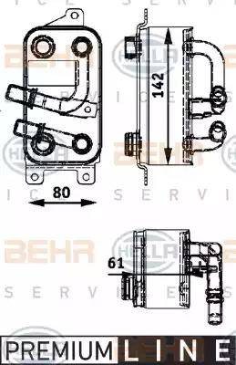 HELLA 8MO 376 726-191 - Масляный радиатор, автоматическая коробка передач autospares.lv