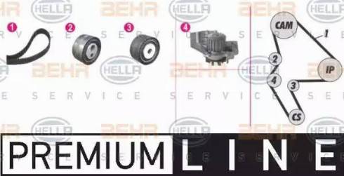 HELLA 8MP 376 809-891 - Водяной насос + комплект зубчатого ремня ГРМ autospares.lv