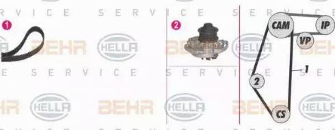 HELLA 8MP 376 804-891 - Водяной насос + комплект зубчатого ремня ГРМ autospares.lv