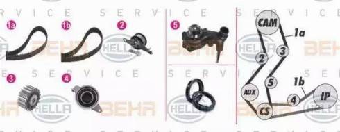 HELLA 8MP 376 806-811 - Водяной насос + комплект зубчатого ремня ГРМ autospares.lv