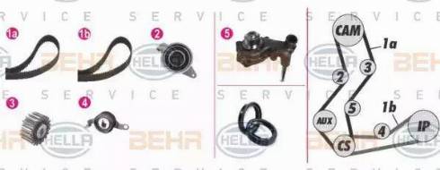 HELLA 8MP 376 806-821 - Водяной насос + комплект зубчатого ремня ГРМ autospares.lv