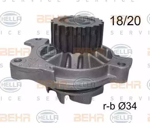 HELLA 8MP 376 800-144 - Водяной насос autospares.lv