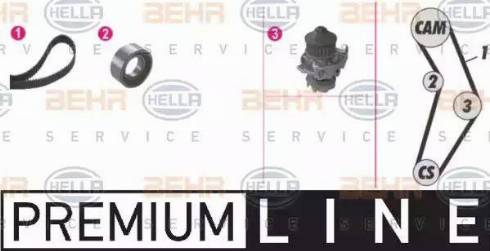 HELLA 8MP 376 800-861 - Водяной насос + комплект зубчатого ремня ГРМ autospares.lv