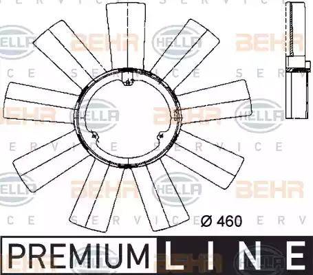 HELLA 8MV 376 733-171 - Крыльчатка вентилятора, охлаждение двигателя autospares.lv