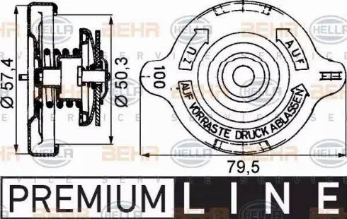 HELLA 8MY 376 742-181 - Крышка горловины радиатора autospares.lv