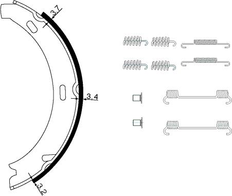 HELLA PAGID 8DA 355 050-431 - Комплект тормозов, ручник, парковка autospares.lv