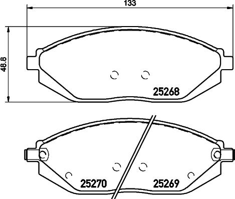 HELLA PAGID 8DB 355 045-181 - Тормозные колодки, дисковые, комплект autospares.lv