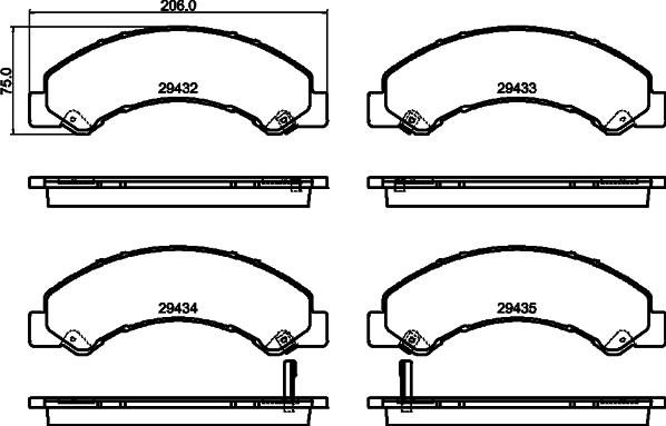 HELLA PAGID 8DB 355 040-441 - Тормозные колодки, дисковые, комплект autospares.lv