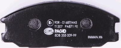 HELLA PAGID 8DB 355 009-991 - Тормозные колодки, дисковые, комплект autospares.lv