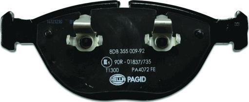 HELLA PAGID 8DB 355 009-921 - Тормозные колодки, дисковые, комплект autospares.lv