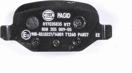 HELLA PAGID 8DB 355 009-551 - Тормозные колодки, дисковые, комплект autospares.lv