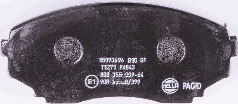 HELLA PAGID 8DB 355 009-641 - Тормозные колодки, дисковые, комплект autospares.lv