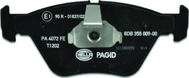 HELLA PAGID 8DB 355 009-001 - Тормозные колодки, дисковые, комплект autospares.lv