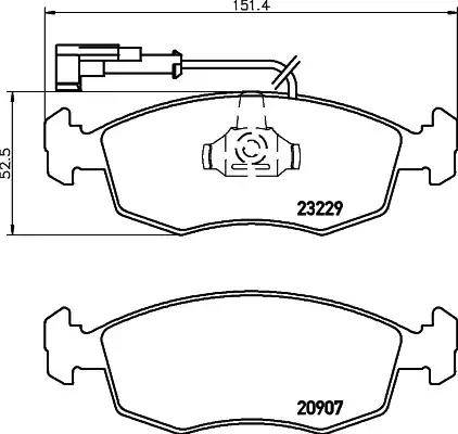 HELLA PAGID 8DB 355 009-151 - Тормозные колодки, дисковые, комплект autospares.lv