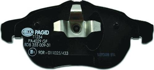 HELLA PAGID 8DB 355 009-311 - Тормозные колодки, дисковые, комплект autospares.lv