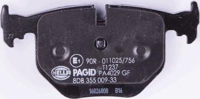 HELLA PAGID 8DB 355 009-331 - Тормозные колодки, дисковые, комплект autospares.lv