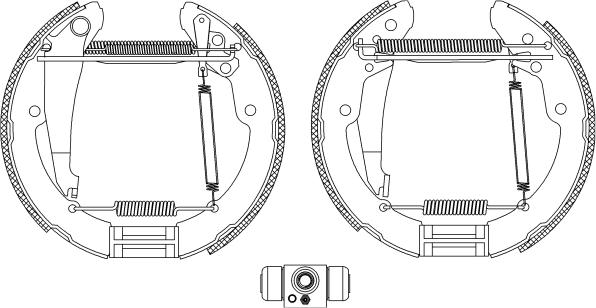 HELLA PAGID 8DB 355 004-461 - Комплект тормозных колодок, барабанные autospares.lv