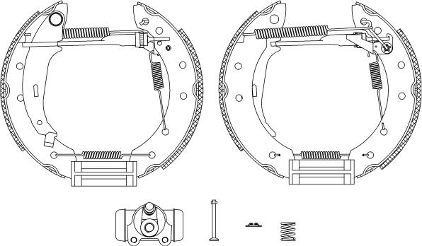 HELLA PAGID 8DB 355 004-431 - Комплект тормозных колодок, барабанные autospares.lv