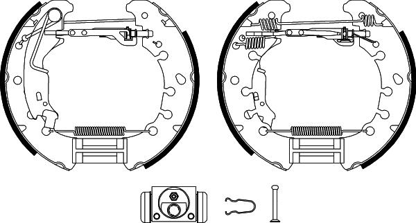 HELLA PAGID 8DB 355 004-881 - Комплект тормозных колодок, барабанные autospares.lv