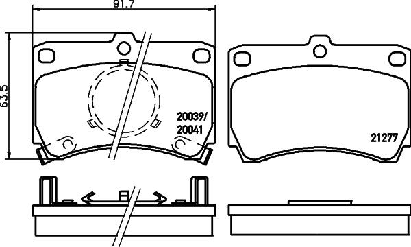 HELLA PAGID 8DB 355 029-221 - Тормозные колодки, дисковые, комплект autospares.lv