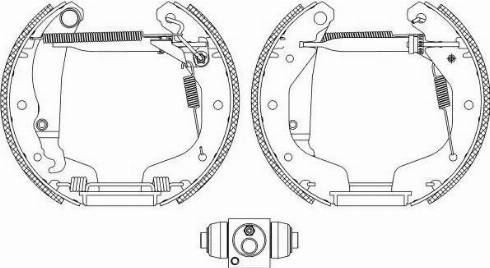 HELLA PAGID 8DB 355 005-031 - Комплект тормозных колодок, барабанные autospares.lv