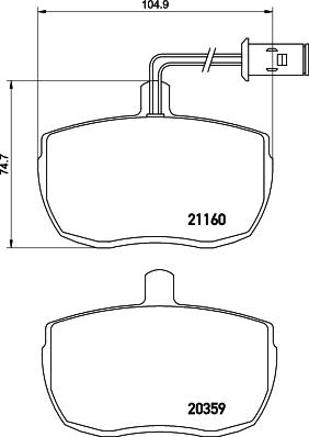 HELLA PAGID 8DB 355 005-831 - Тормозные колодки, дисковые, комплект autospares.lv