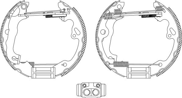 HELLA PAGID 8DB 355 005-231 - Комплект тормозных колодок, барабанные autospares.lv