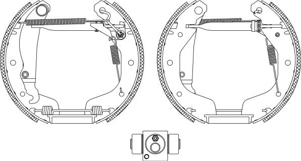 HELLA PAGID 8DB 355 005-221 - Комплект тормозных колодок, барабанные autospares.lv