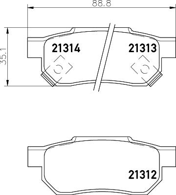 HELLA PAGID 8DB 355 005-731 - Тормозные колодки, дисковые, комплект autospares.lv