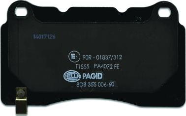 HELLA PAGID 8DB 355 006-601 - Тормозные колодки, дисковые, комплект autospares.lv