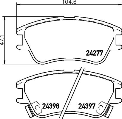 HELLA PAGID 8DB 355 006-671 - Тормозные колодки, дисковые, комплект autospares.lv