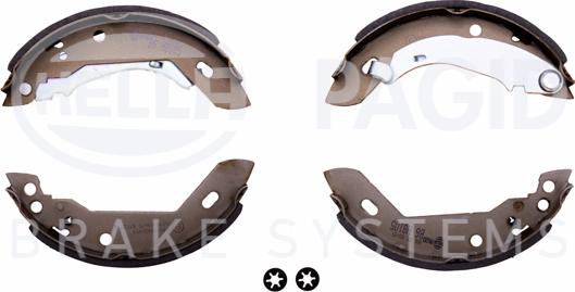 HELLA PAGID 8DB 355 000-651 - Комплект тормозных колодок, барабанные autospares.lv