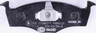 HELLA PAGID 8DB 355 008-481 - Тормозные колодки, дисковые, комплект autospares.lv