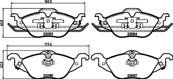 HELLA PAGID 8DB 355 008-571 - Тормозные колодки, дисковые, комплект autospares.lv