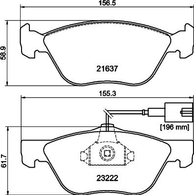 HELLA PAGID 8DB 355 008-611 - Тормозные колодки, дисковые, комплект autospares.lv