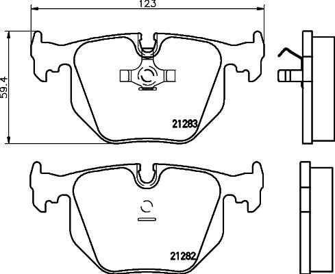 HELLA PAGID 8DB 355 008-121 - Тормозные колодки, дисковые, комплект autospares.lv